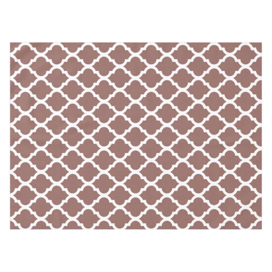 Cognac Leather Brown Marokkaanse Tegel Trellis Tafelkleed (Voorkant (Horizontaal))