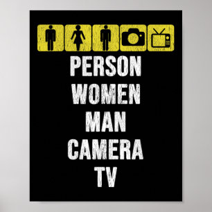Cognitieve test persoon vrouw man camera tv grappi poster