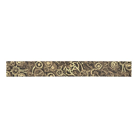 Cogs Gears Gold Metal Grosgrain Lint (Voorkant)