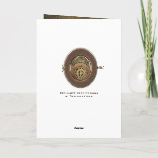  Cogs Steampunk gepersonaliseerd Kaart (Achterkant)
