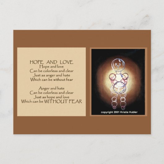 cohabitent espoir et amour bulle gens carte postal (Devant)