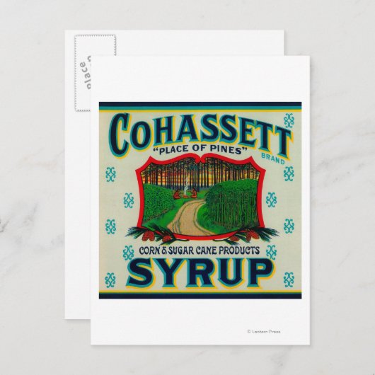 Cohassett Syrup LabelCairo, GA Briefkaart (Voorkant / Achterkant)