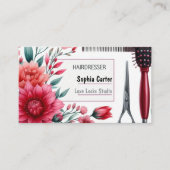 Coiffeur carte de visite à double face horizontale (Devant)