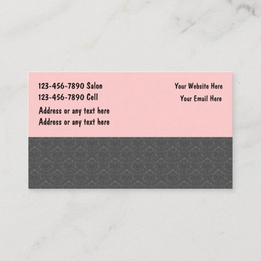 Coiffeur Carte de visite Damask (Dos)