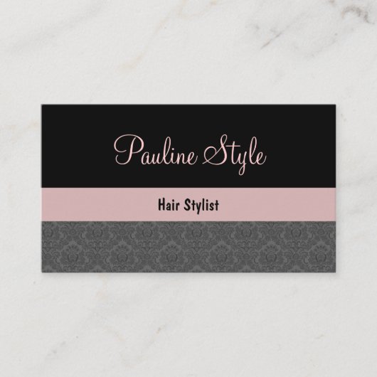 Coiffeur Carte de visite Damask (Devant)