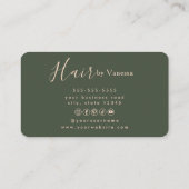Coiffeur Chic Carte de Visite Vert Sauge Or Rose (Dos)
