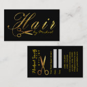 Coiffeur Ciseaux D'or Script Rendez-vous #15 (Devant / Derrière)