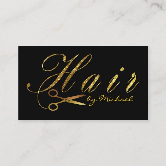 Coiffeur Ciseaux D'or Script Rendez-vous #15 (Devant)