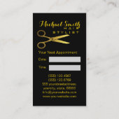 Coiffeur Ciseaux D'or Script Rendez-vous #16 (Dos)