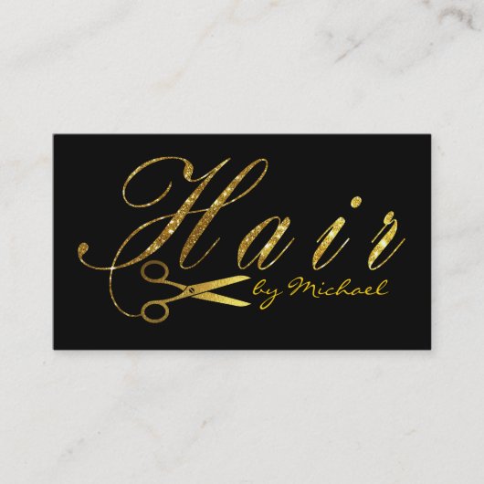 Coiffeur Ciseaux D'or Script Rendez-vous #16 (Devant)