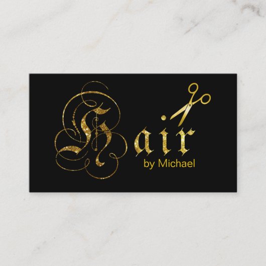 Coiffeur Ciseaux D'or Script Rendez-vous #9 (Devant)