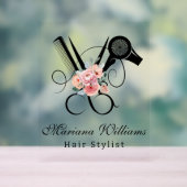 coiffeur ciseaux floraux salon de beauté moderne (Neutre)