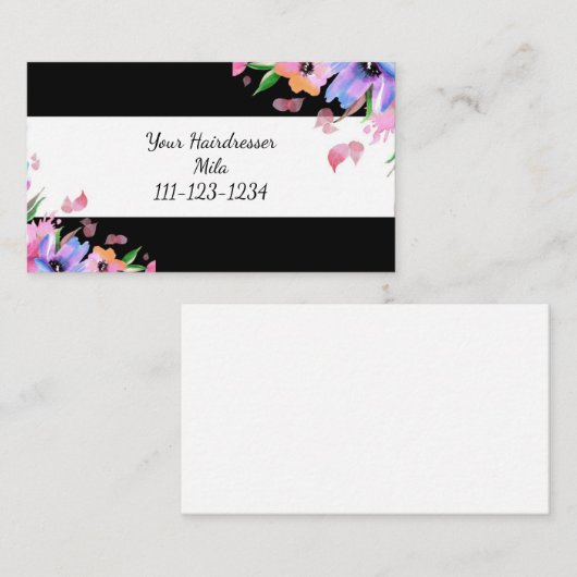 coiffeur, coiffeur carte de visite (Devant / Derrière)