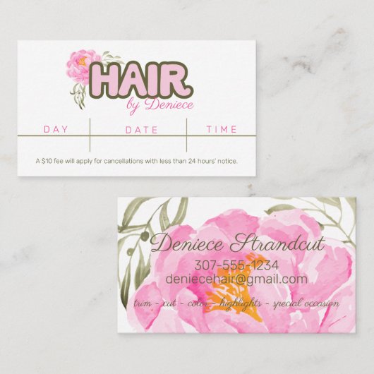 Coiffeur coiffeur carte de visite (Devant / Derrière)