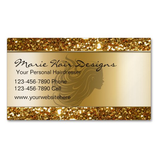 Coiffeur de beauté Magnets Cartes de visite (devant)