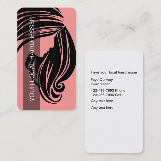 Coiffeur de cartes de visite de beauté (Devant / Derrière)