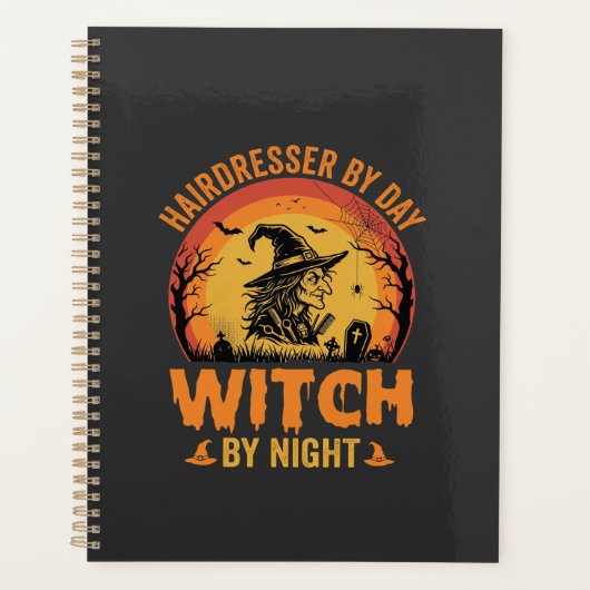 Coiffeur de jour sorcière de nuit Design Halloween (Devant)