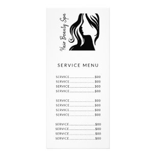Coiffeur élégant logo blanc noir menu service