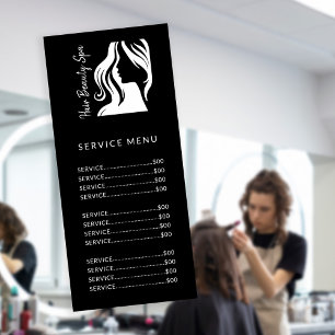 Coiffeur élégant logo noir blanc menu service