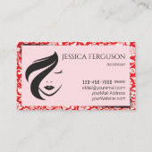 Coiffeur Moderne Design Fleur Carte de visite (Devant)