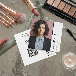 Coiffeur styliste médias sociaux QR code carte de