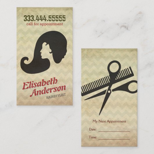 Coiffeuse Beauté Salon Rendez-vous Carte de rappel (Devant / Derrière)