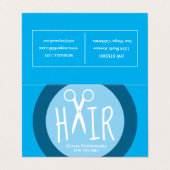 Coiffeuse bleue Carte de fidélité professionnelle  (Extérieur déplié)