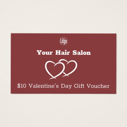 Coiffeuse Carte cadeau Saint Valentin (Devant)