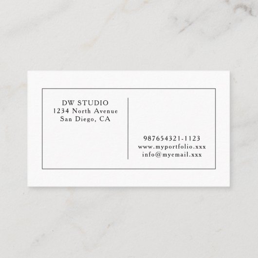 Coiffeuse Carte de visite (Dos)