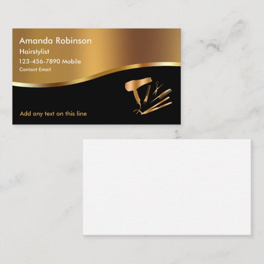 Coiffeuse classe Cartes de visite de beauté (Devant / Derrière)