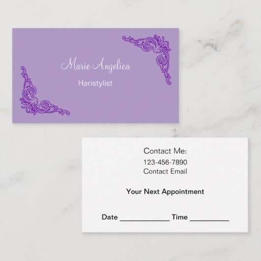 Coiffeuse Classy Rendez-vous Cartes de visite Nouv (Devant / Derrière)