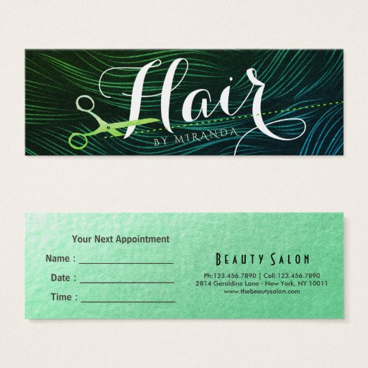 Coiffeuse Coiffeuse Beauté Green Ciseaux Or (Devant & derrière)