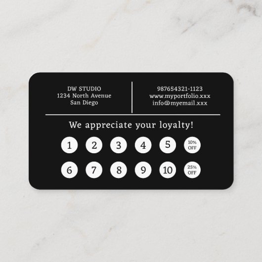 Coiffeuse coiffeuse coiffeuse carte de fidélité pl (Dos)