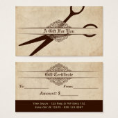 coiffeuse coiffeuse styliste carte cadeau certific (Devant & derrière)