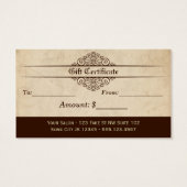 coiffeuse coiffeuse styliste carte cadeau certific (Dos)