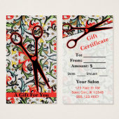 coiffeuse coiffeuse styliste carte cadeau certific (Devant & derrière)