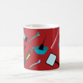 Coiffeuse colorée moderne Outils Kit beauté Mug (Centre)