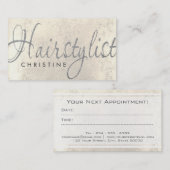 coiffeuse fausse parties scintillant argent carte (Devant / Derrière)