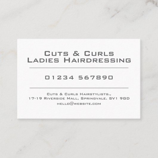 Coiffeuse ou coiffeuse Carte de rendez-vous (Devant)