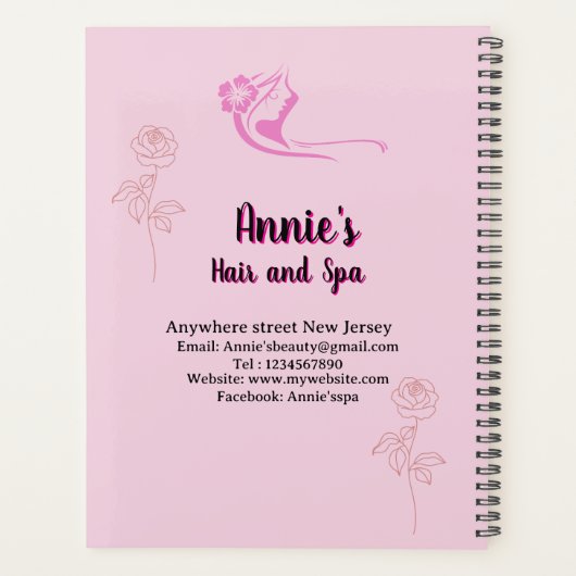 Coiffeuse personnalisée rose rosePlanner (Dos)