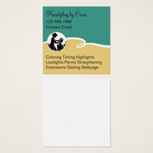 Coiffeuse tendance Cartes de profil professionnell (Devant & derrière)