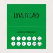 Coiffeuse verte Carte de fidélité professionnelle  (Intérieur déplié)