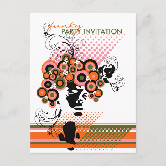Coiffure Funky Bloom *01 Party Invitation Carte po (Devant)