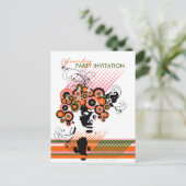 Coiffure Funky Bloom *01 Party Invitation Carte po (Debout devant)