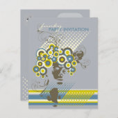 Coiffure Funky Bloom *04 Party Invitation Postcard (Devant / Derrière)