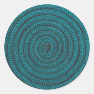 Coiled Blue Rope Ronde Sticker