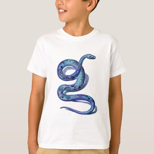 Coiled Blue Snake T-shirt (Voorkant)
