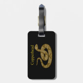 Coiled Copperhead Snake Thunder_Cove Bagagelabel (Achterkant verticaal)