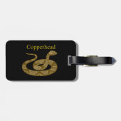 Coiled Copperhead Snake Thunder_Cove Bagagelabel (Achterkant horizontaal)