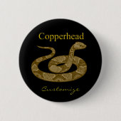 Coiled Copperhead Snake Thunder_Cove Ronde Button 5,7 Cm (Voorkant)